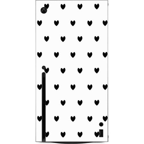 White and Black Hearts Xbox Series X Console Skin
