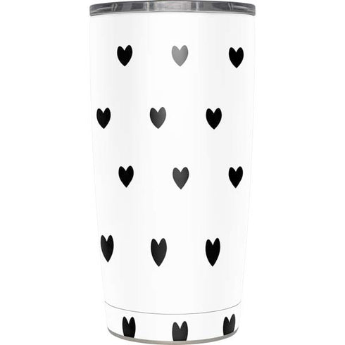 White and Black Hearts Yeti 20oz Tumbler Skin