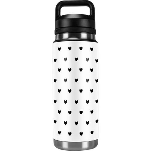 White and Black Hearts YETI Rambler 26oz Bottle Skin