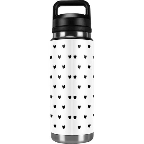 White and Black Hearts YETI Rambler 26oz Bottle Skin