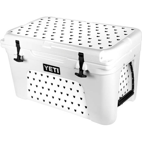 White and Black Hearts YETI Tundra 45 Hard Cooler Skin