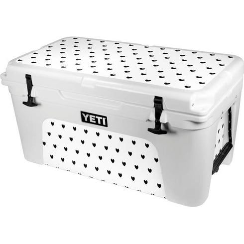 White and Black Hearts YETI Tundra 65 Hard Cooler Skin