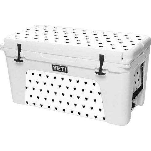 White and Black Hearts YETI Tundra 75 Hard Cooler Skin