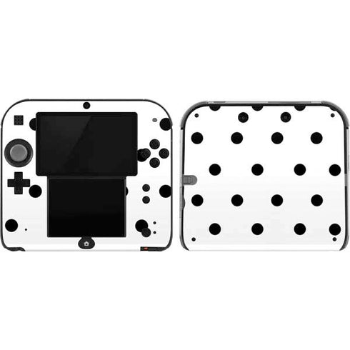 White and Black Polka Dots Nintendo 2DS Skin