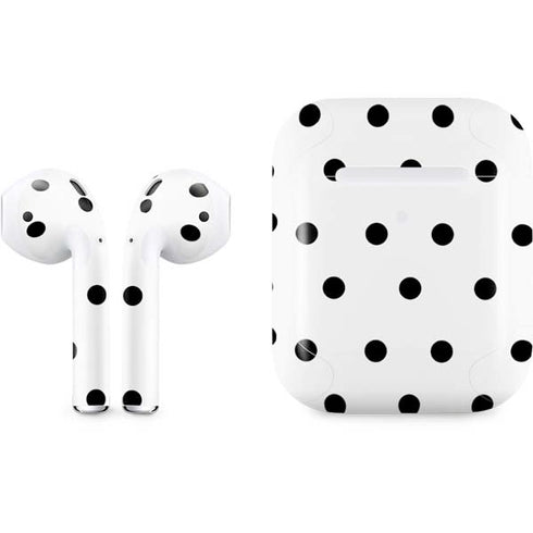 White and Black Polka Dots Apple AirPods 2 Skin
