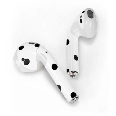 White and Black Polka Dots Apple AirPods 2 Skin