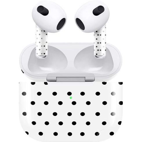 White and Black Polka Dots Apple AirPods (3rd Gen 2021) Skin