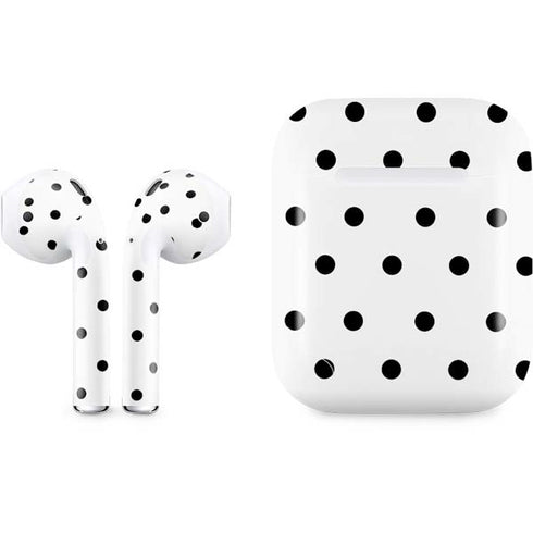 White and Black Polka Dots Apple AirPods Skin