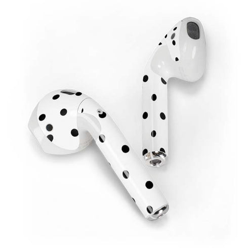 White and Black Polka Dots Apple AirPods Skin
