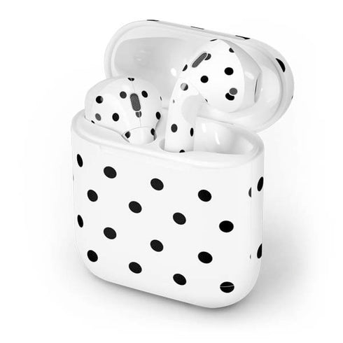 White and Black Polka Dots Apple AirPods Skin