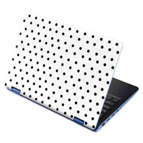White and Black Polka Dots Aspire R11 11.6in Skin