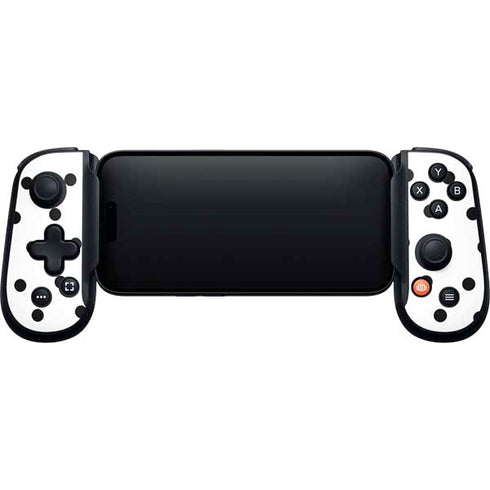 White and Black Polka Dots Backbone One for iPhone Game Controller Skin