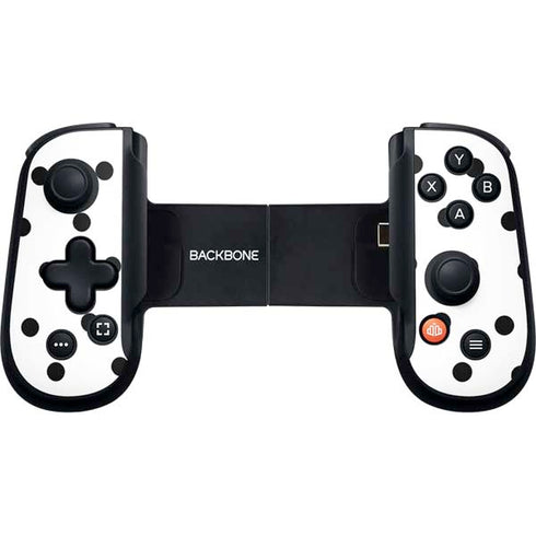 White and Black Polka Dots Backbone One for iPhone Game Controller Skin
