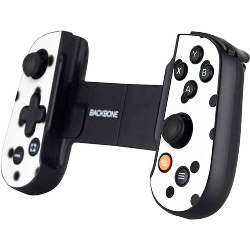 White and Black Polka Dots Backbone One for iPhone Game Controller Skin