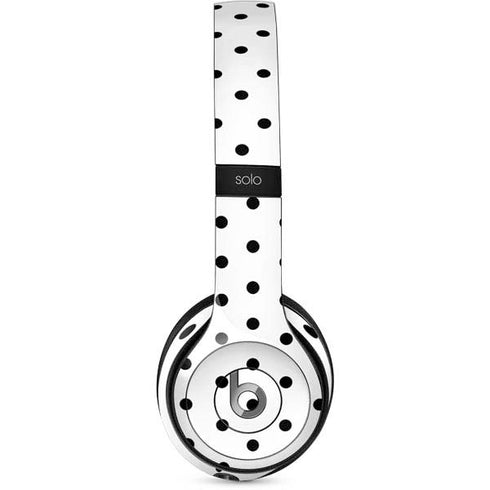 White and Black Polka Dots Beats Solo 2 Wired Skin