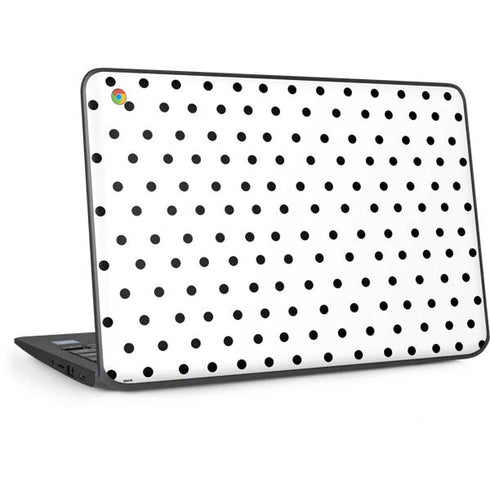 White and Black Polka Dots HP Chromebook Skin