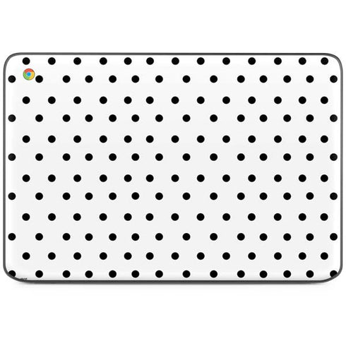White and Black Polka Dots HP Chromebook Skin