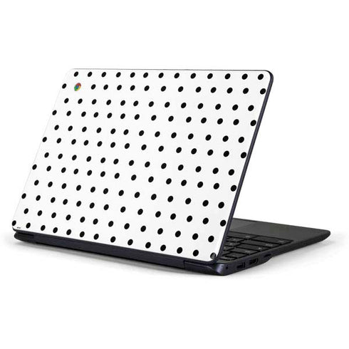 White and Black Polka Dots Samsung Chromebook Skin