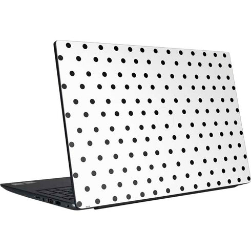White and Black Polka Dots Dell Vostro Skin