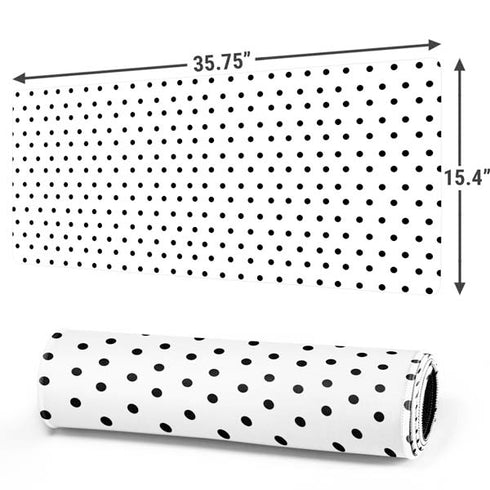 White and Black Polka Dots Gaming Mouse Pad