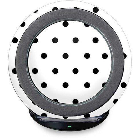 White and Black Polka Dots Fast Charge Wireless Charging Stand Skin