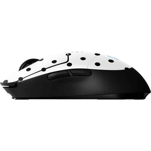 White and Black Polka Dots G Pro Wireless Gaming Mouse Skin