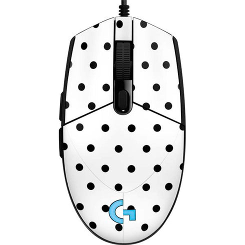 White and Black Polka Dots G203 Prodigy RGB Wired Gaming Mouse Skin