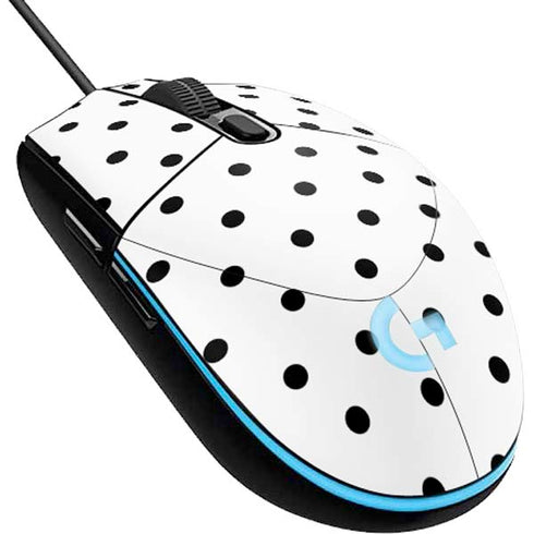 White and Black Polka Dots G203 Prodigy RGB Wired Gaming Mouse Skin