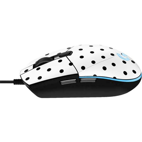 White and Black Polka Dots G203 Prodigy RGB Wired Gaming Mouse Skin