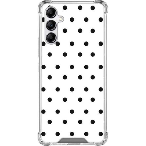 White and Black Polka Dots Galaxy A14 5G Clear Case