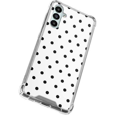 White and Black Polka Dots Galaxy A14 5G Clear Case