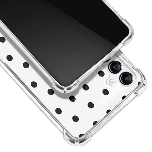 White and Black Polka Dots Galaxy A14 5G Clear Case
