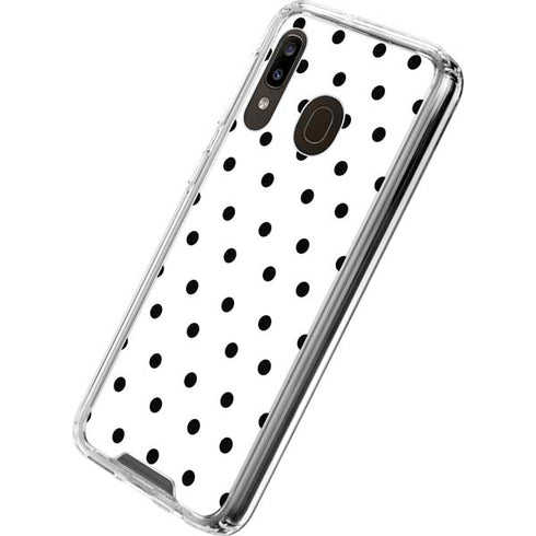 White and Black Polka Dots Galaxy A30 Clear Case