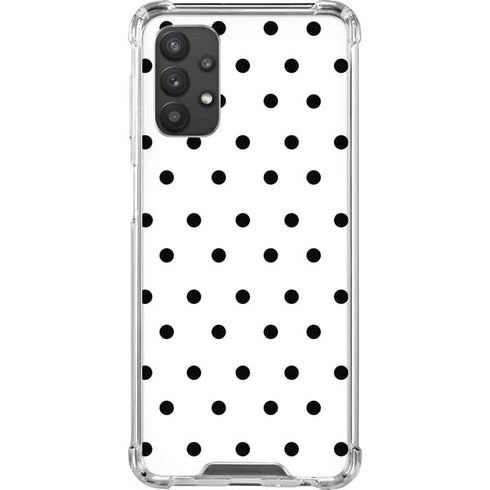 White and Black Polka Dots Galaxy A32 5G Clear Case