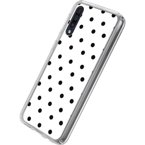 White and Black Polka Dots Galaxy A50 Clear Case