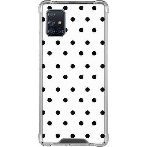 White and Black Polka Dots Galaxy A51 5G Clear Case