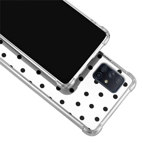 White and Black Polka Dots Galaxy A51 5G Clear Case