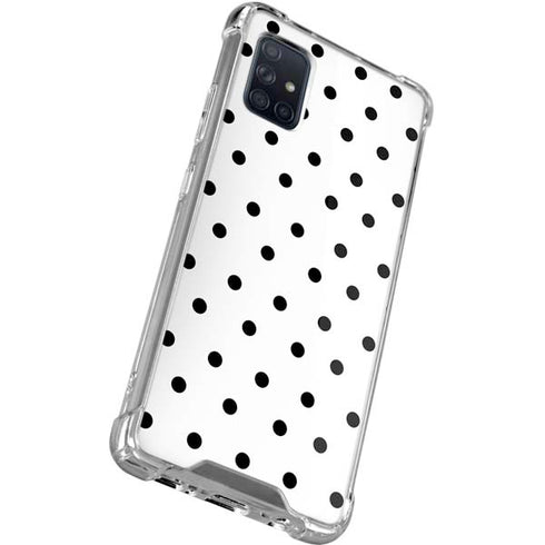 White and Black Polka Dots Galaxy A51 5G Clear Case