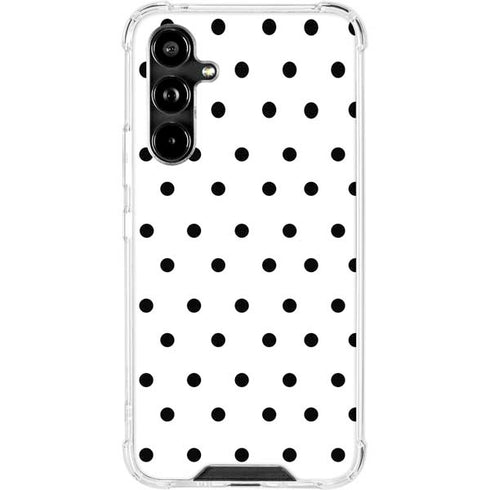 White and Black Polka Dots Galaxy A54 5G Clear Case