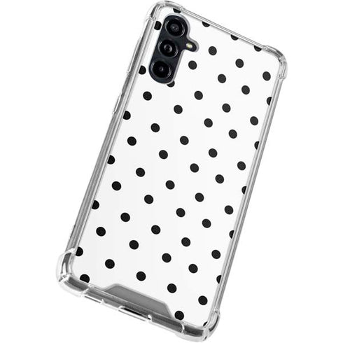 White and Black Polka Dots Galaxy A54 5G Clear Case