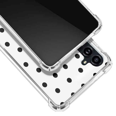 White and Black Polka Dots Galaxy A54 5G Clear Case