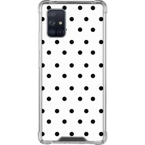 White and Black Polka Dots Galaxy A71 5G Clear Case