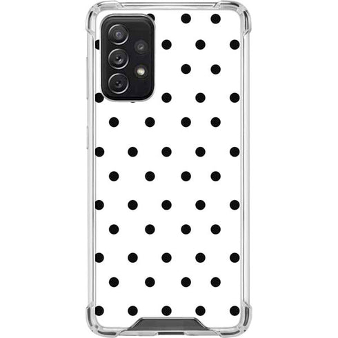 White and Black Polka Dots Galaxy A72 5G Clear Case