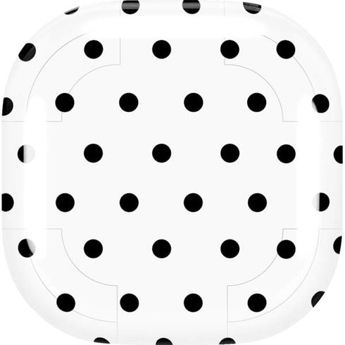 White and Black Polka Dots Galaxy Buds Live Skin