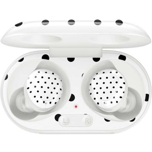 White and Black Polka Dots Galaxy Buds Plus Skin