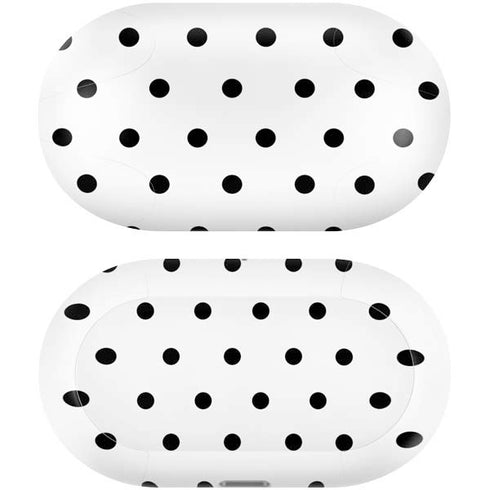 White and Black Polka Dots Galaxy Buds Plus Skin