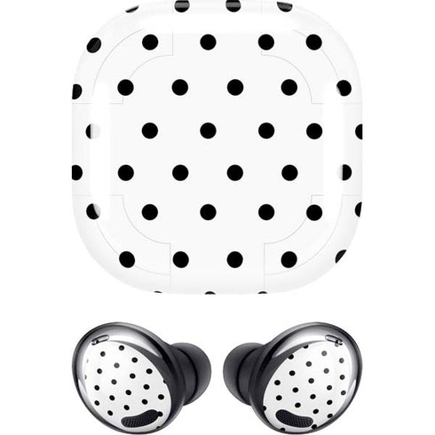 White and Black Polka Dots Galaxy Buds Pro Skin