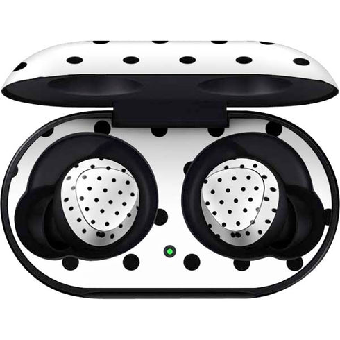 White and Black Polka Dots Galaxy Buds Skin