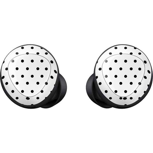 White and Black Polka Dots Galaxy Buds Skin