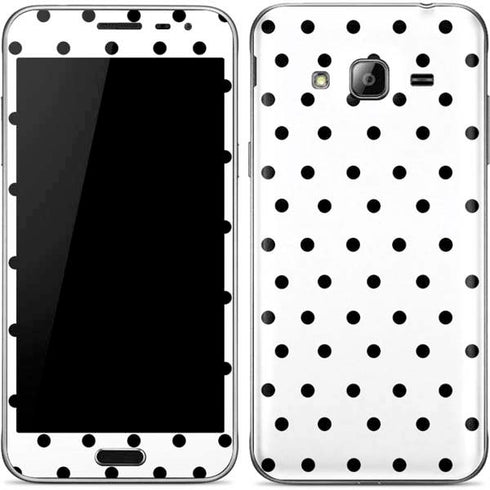 White and Black Polka Dots Galaxy J3 Skin